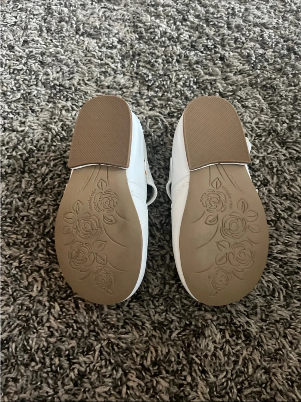 Stride Rite Camila White Leather Mary Jane Shoes Toddler Girl’s Size 6.5